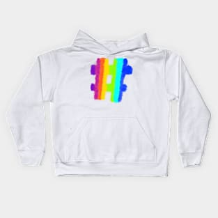 Colorful Rainbow Color Hashtag # LGBT LGBTQ Sign Kids Hoodie